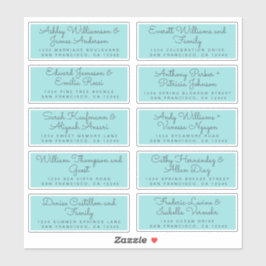 Chic Calligraphy Turquoise Guest Address Labels