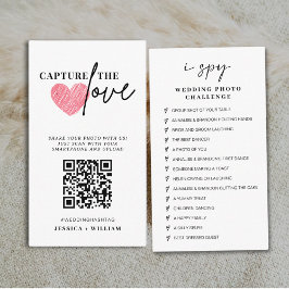 Chic Calligraphy Wedding Capture the Liebe QR Code Begleitkarte