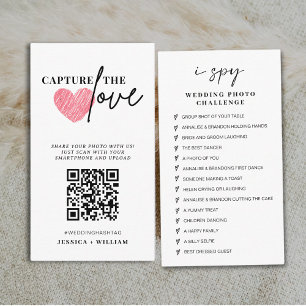 Chic Calligraphy Wedding Capture the Liebe QR Code Begleitkarte