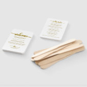 Chic Calligraphy Wedding Day Timeline Hand Fan Fächer (Non-assembled)