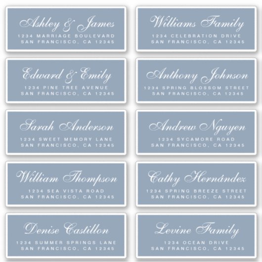 Chic Calligraphy Wedding Guest Address Labels (Vorderseite)