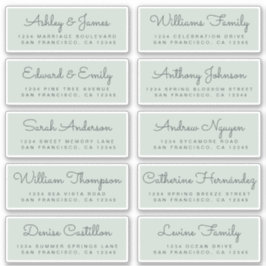 Chic Calligraphy Wedding Guest Address Labels