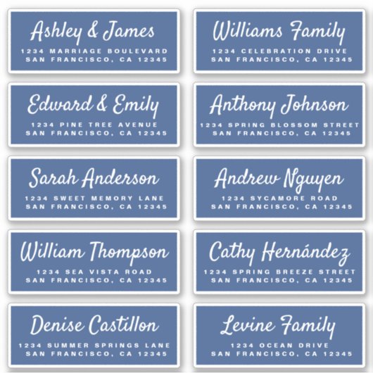 Chic Calligraphy Wedding Guest Address Labels (Vorderseite)