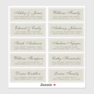 Chic Calligraphy Wedding Guest Address Labels