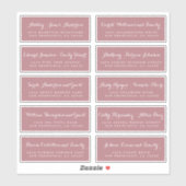 Chic Calligraphy Wedding Guest Address Labels (Blatt)