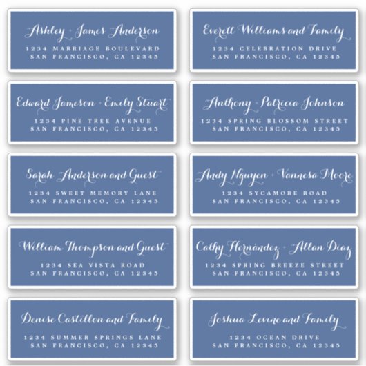 Chic Calligraphy Wedding Guest Address Labels (Vorderseite)