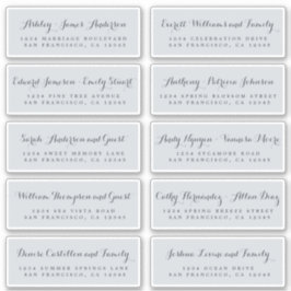 Chic Calligraphy Wedding Guest Address Labels