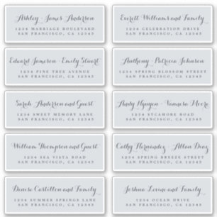 Chic Calligraphy Wedding Guest Address Labels
