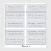 Chic Calligraphy Wedding Guest Address Labels (Blatt)