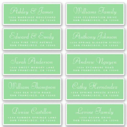 Chic Calligraphy Wedding Guest Address Labels (Vorderseite)