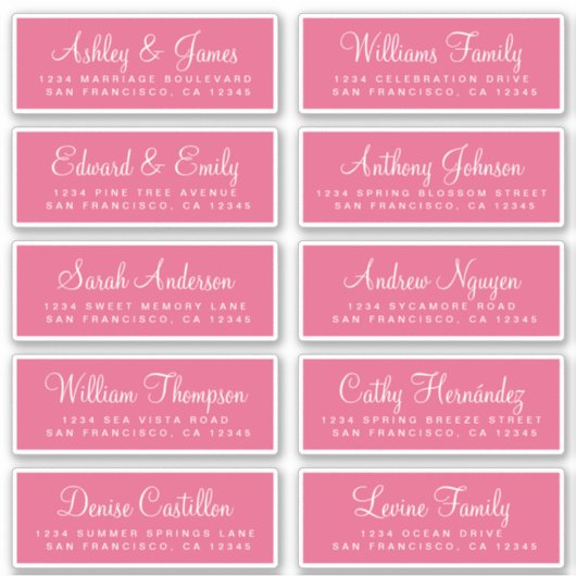 Chic Calligraphy Wedding Guest Address Labels (Vorderseite)