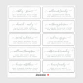 Chic Calligraphy Wedding Guest Address Labels (Blatt)