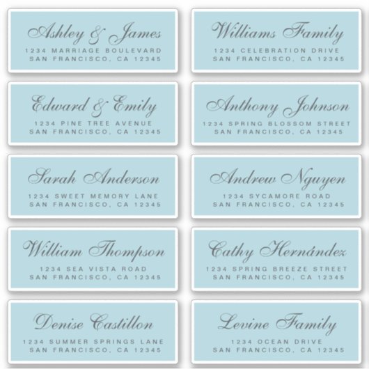 Chic Calligraphy Wedding Guest Address Labels (Vorderseite)