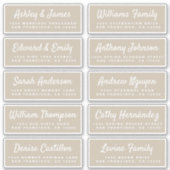 Chic Calligraphy Wedding Guest Address Labels (Vorderseite)