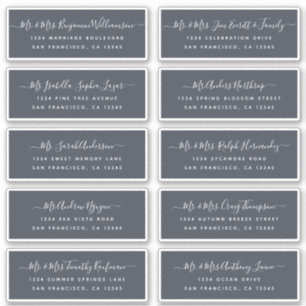 Chic Calligraphy Wedding Guest Address Labels