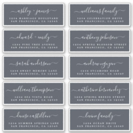 Chic Calligraphy Wedding Guest Address Labels