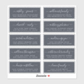 Chic Calligraphy Wedding Guest Address Labels (Blatt)
