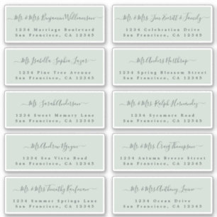 Chic Calligraphy Wedding Guest Address Labels