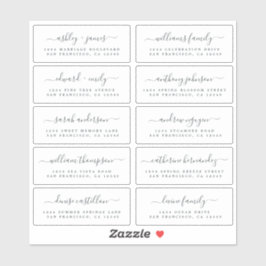 Chic Calligraphy Wedding Guest Address Labels