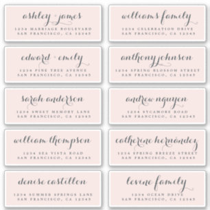 Chic Calligraphy Wedding Guest Address Labels