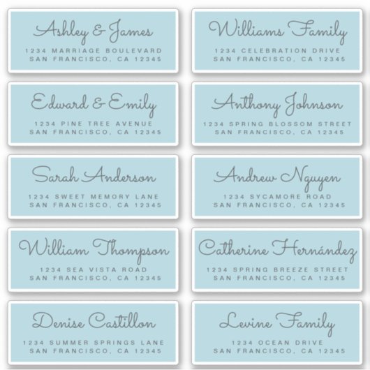 Chic Calligraphy Wedding Guest Address Labels (Vorderseite)