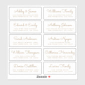 Chic Calligraphy Wedding Guest Address Labels (Blatt)