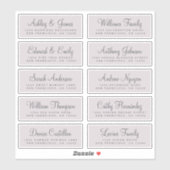 Chic Calligraphy Wedding Guest Address Labels (Blatt)