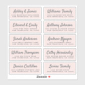 Chic Calligraphy Wedding Guest Address Labels (Blatt)