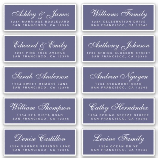 Chic Calligraphy Wedding Guest Address Labels (Vorderseite)
