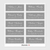 Chic Calligraphy Wedding Guest Address Labels (Blatt)