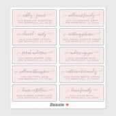 Chic Calligraphy Wedding Guest Address Labels (Blatt)