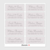 Chic Calligraphy Wedding Guest Address Labels (Blatt)
