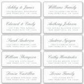 Chic Calligraphy Wedding Guest Address Labels (Vorderseite)