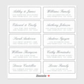 Chic Calligraphy Wedding Guest Address Labels (Blatt)