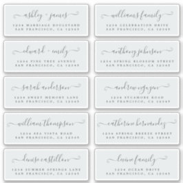 Chic Calligraphy Wedding Guest Address Labels