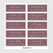 Chic Calligraphy Wedding Guest Address Labels (Blatt)