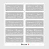 Chic Calligraphy Wedding Guest Address Labels (Blatt)