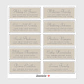 Chic Calligraphy Wedding Guest Address Labels (Blatt)