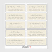 Chic Calligraphy Wedding Guest Address Labels (Blatt)
