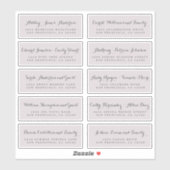 Chic Calligraphy Wedding Guest Address Labels (Blatt)
