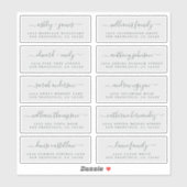 Chic Calligraphy Wedding Guest Address Labels (Blatt)