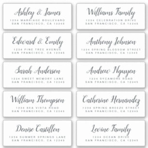 Chic Calligraphy Wedding Guest Address Labels