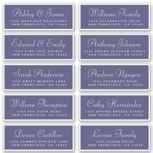 Chic Calligraphy Wedding Guest Address Labels (Vorderseite)