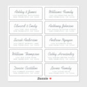 Chic Calligraphy Wedding Guest Address Labels (Blatt)
