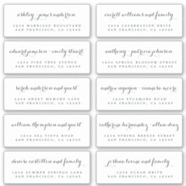 Chic Calligraphy Wedding Guest Address Labels