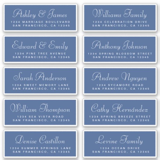 Chic Calligraphy Wedding Guest Address Labels (Vorderseite)