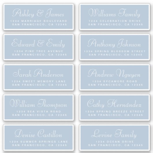 Chic Calligraphy Wedding Guest Address Labels (Vorderseite)