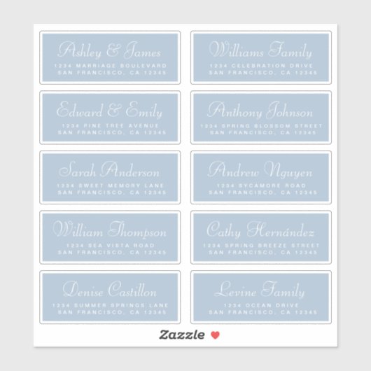 Chic Calligraphy Wedding Guest Address Labels (Blatt)