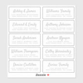 Chic Calligraphy Wedding Guest Address Labels (Blatt)