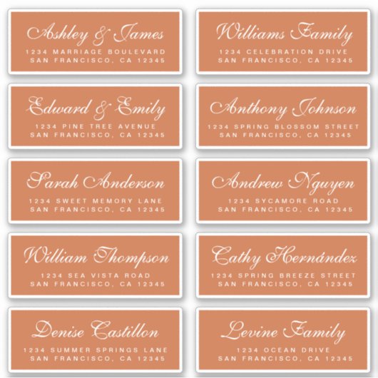 Chic Calligraphy Wedding Guest Address Labels (Vorderseite)